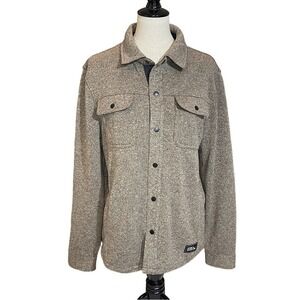 Men's Eddie Bauer Brown Sweater Fleece Shirt Jacket S